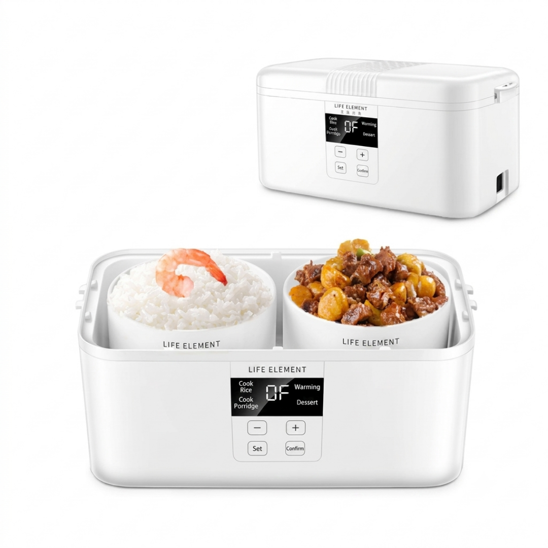Elektrische lunchbox - keramische dubbele compartimenten