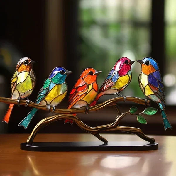 Figurines d'Oiseaux - Décoration d'Oiseaux Colorée de Luxe - Aviloura