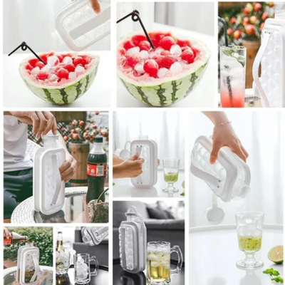 ICEY - Machine à Glaçons - Bouteille 2-en-1 avec 17 Glaçons