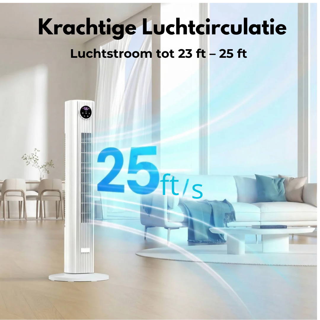 Draagbare airconditioner - krachtige torenventilator voor slaapkamer en woonkamer