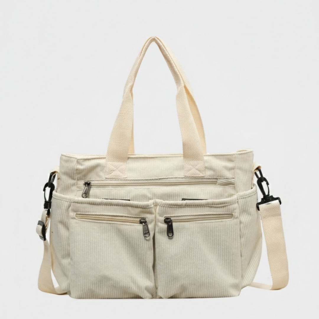 Sac bandoulière Emily Tote - Sac en velours côtelé élégant