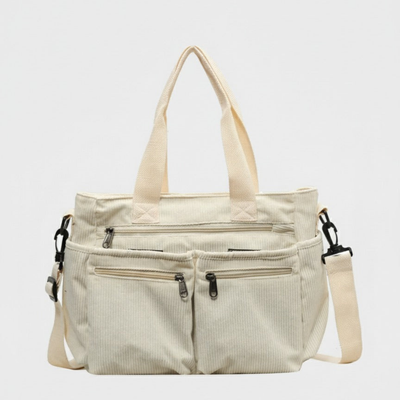 Sac bandoulière Emily Tote - Sac en velours côtelé élégant