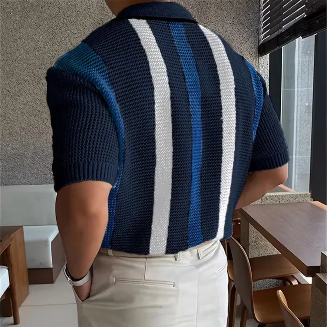 Polo met V-Hals en Korte Mouwen - UrbanEase