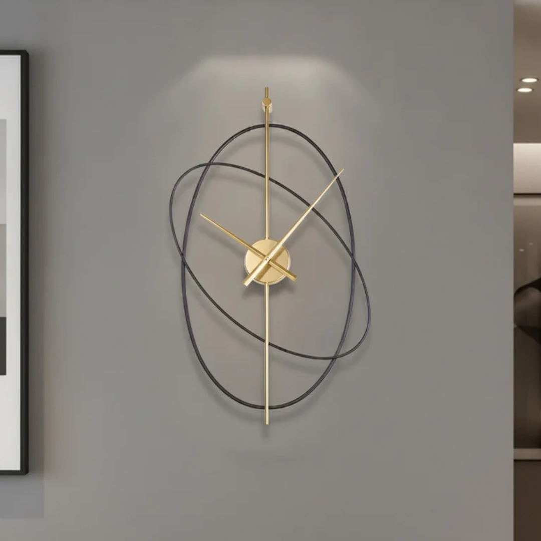 Wandklok - Minimalistisch Design met Gouden Wijzers