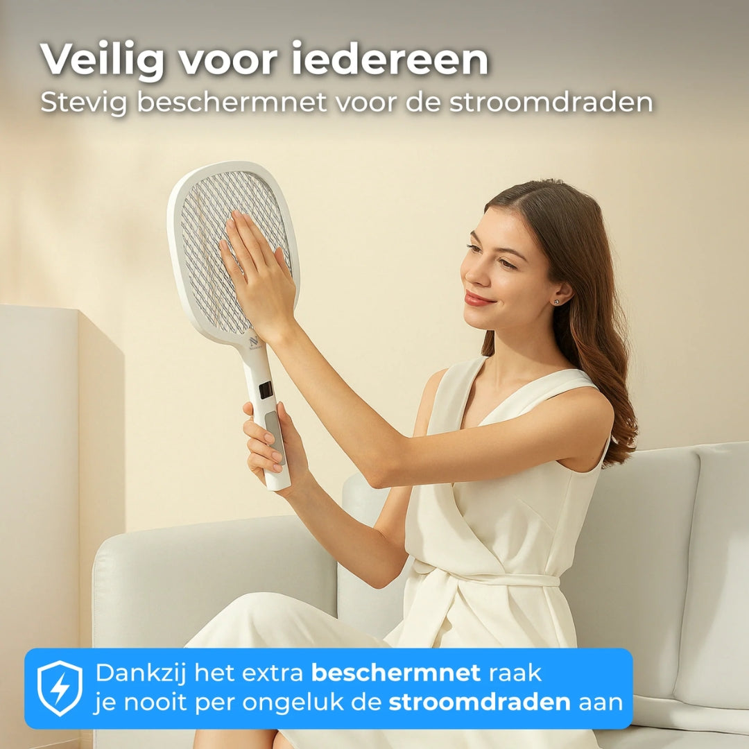 Elektrische Vliegenmepper - Oplaadbaar met UV-Loklicht