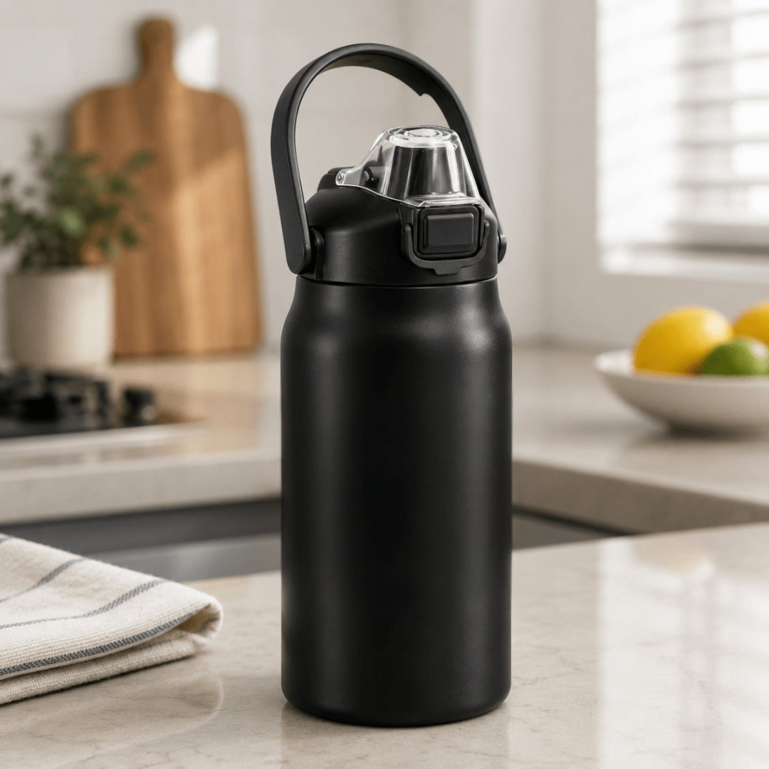 Thermofles - Premium Drinkfles Met Rietje Voor Kantoor, Sport en Reizen