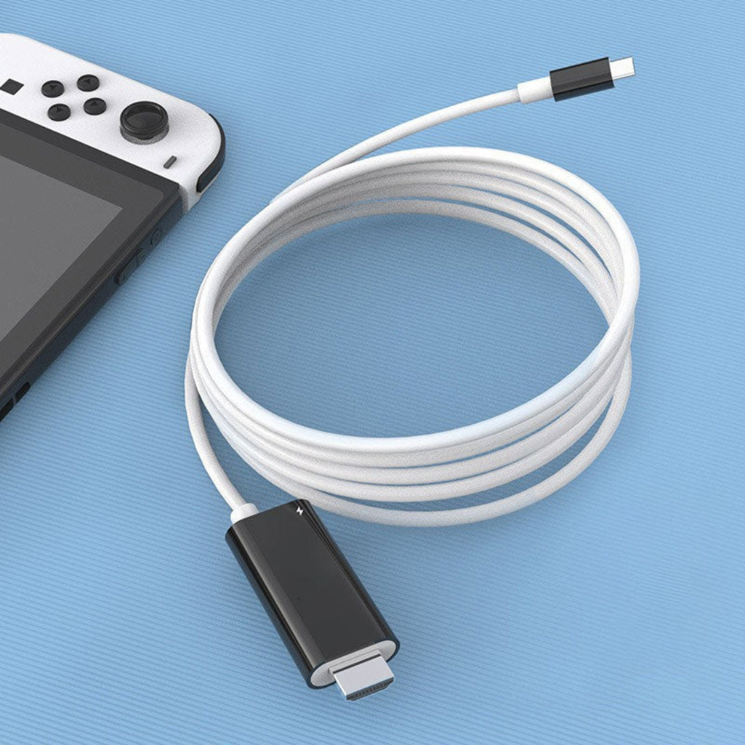 USB-C Naar HDMI Kabel - 2M Met PD Snelladen voor Switch, Tablet, Telefoon en Laptop