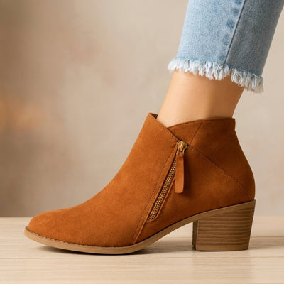 Orthopedische Enkellaarsjes - Elegant Comfort met Blokhak - Aurelia
