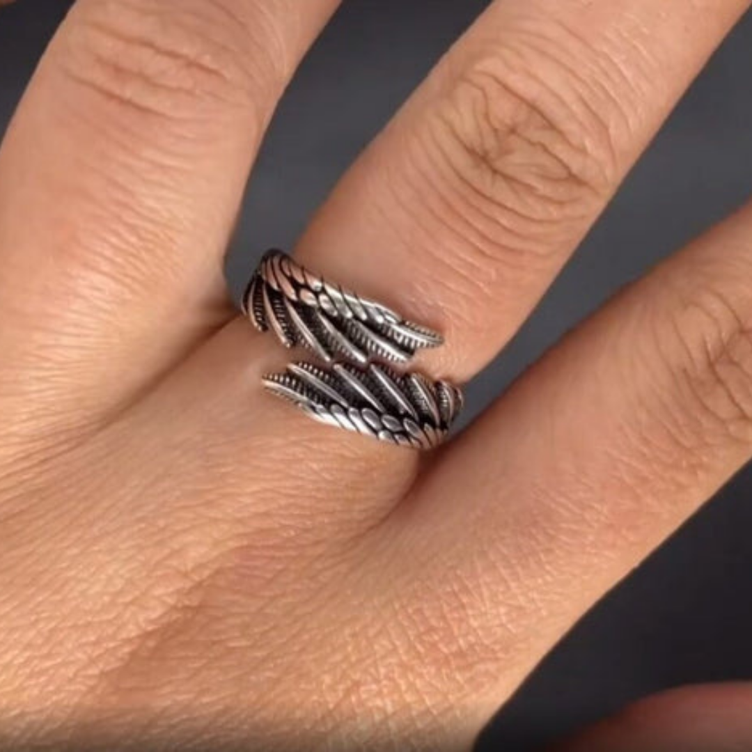 Symbolisch Veren Design met Verstelbare Pasvorm - SilverAura