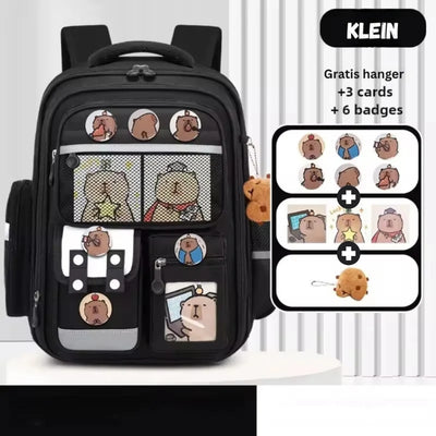 Capybara Rugzak - Waterdichte Schoolrugzak met Grote Capaciteit