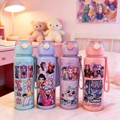 Kpop Drinkfles - Lekvrije Drinkfles met Rietje - AquaPop
