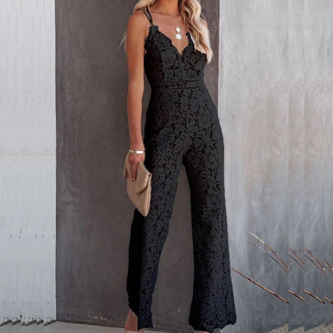 Jumpsuit Met Hoge Taille en Kant Look