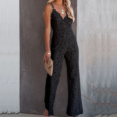 Jumpsuit Met Hoge Taille en Kant Look