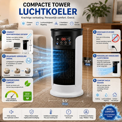 Draagbare luchtkoeler - Compacte Verkoeling