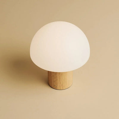 Mushroom Lamp - Draadloze Houten Tafellamp met Touchbediening