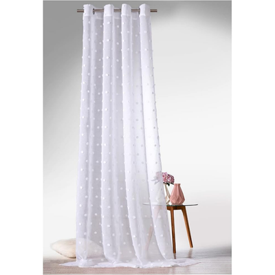 Gordijnen - Boho Linnenlook met Pompons - 245 x 135cm