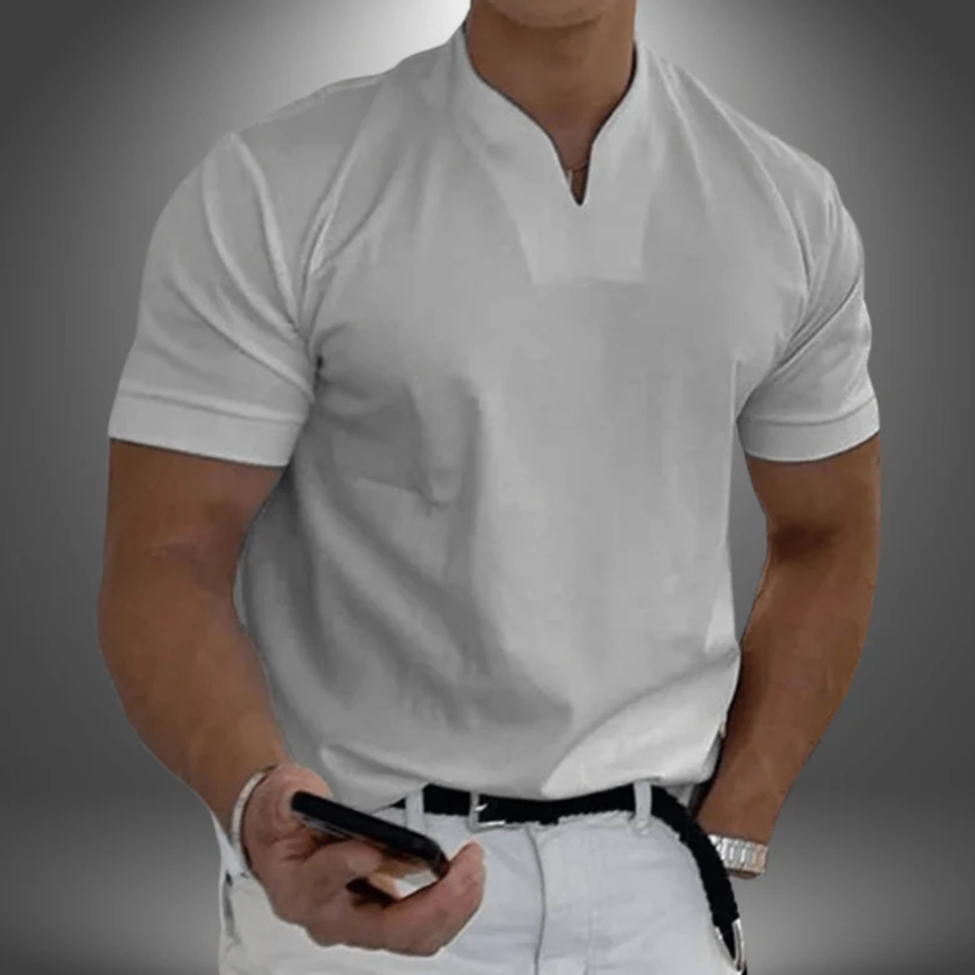 Slim Fit T-shirt Voor Heren Met V-hals