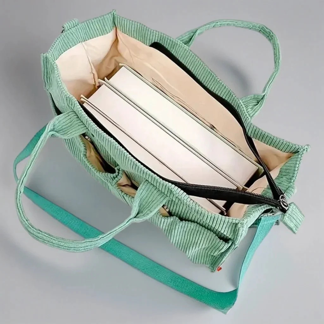 Corduroy Tas - Ruime Vintage Shopper voor Elke Dag - UrbanWeave