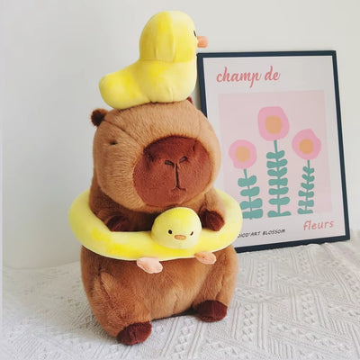 Capybara Knuffel - Grote Knuffel met Eenden Zwemband