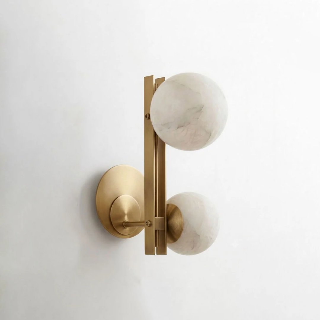Wandlamp - Dubbele Spaanse Alabaster Bollen