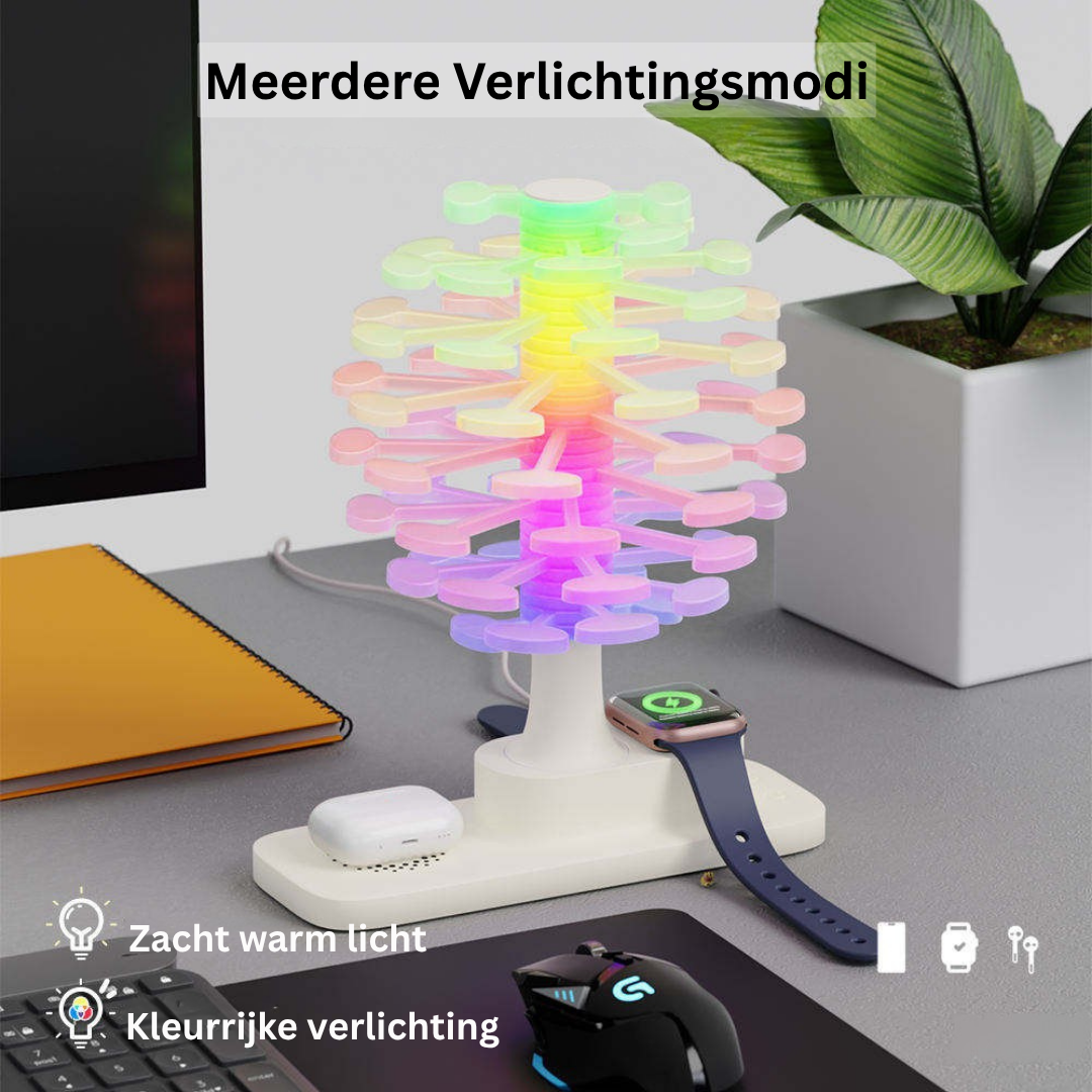 Spiraalboom Tafellamp met Draadloze Oplader