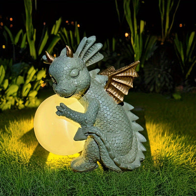 Draak tuinbeeld - Solar Tuinbeeld met Sfeerverlichting