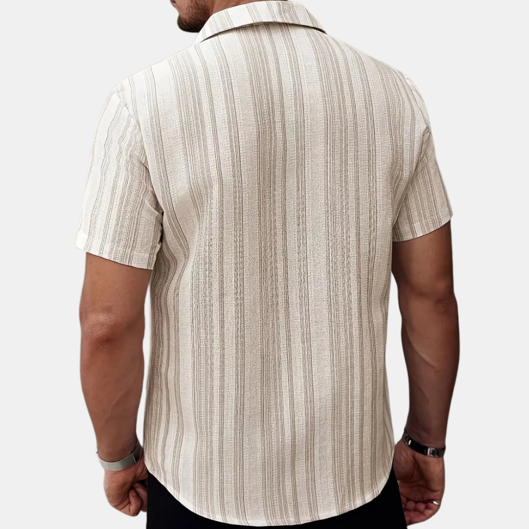 Gestreept Overhemd met Korte Mouwen - StrideWear