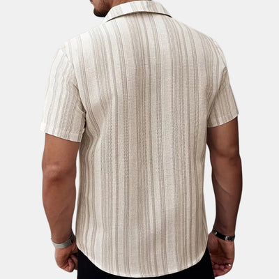 Gestreept Overhemd met Korte Mouwen - StrideWear