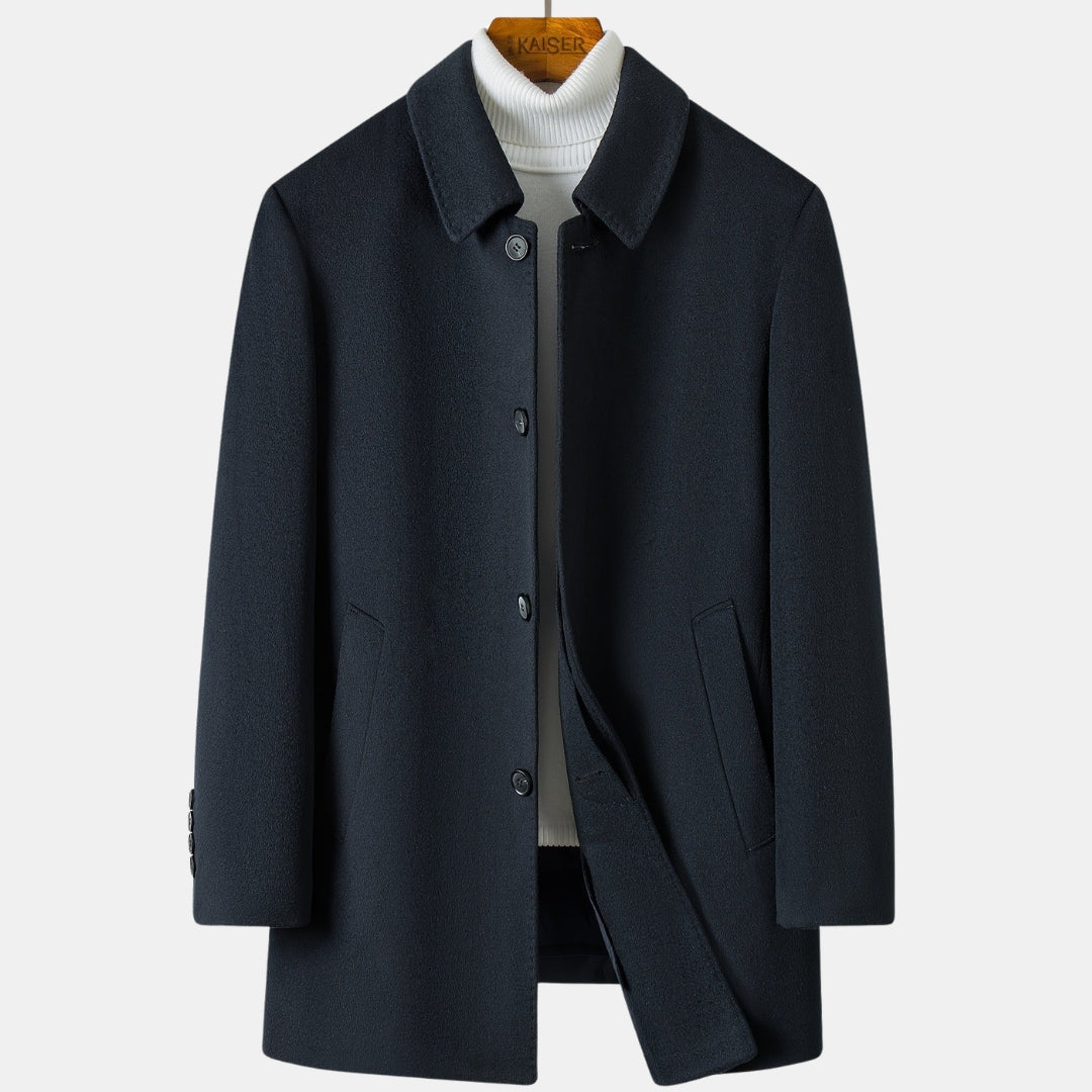 Wollen Blend Overjas Casual Middellang - Luxe Winterjas - Raverno