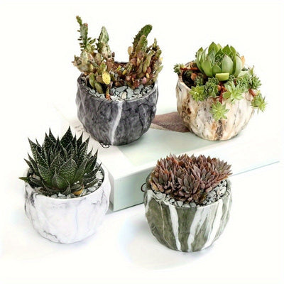 Marmer Stijl Plantenbak - Decoratieve Bloempot voor Binnen & Buiten