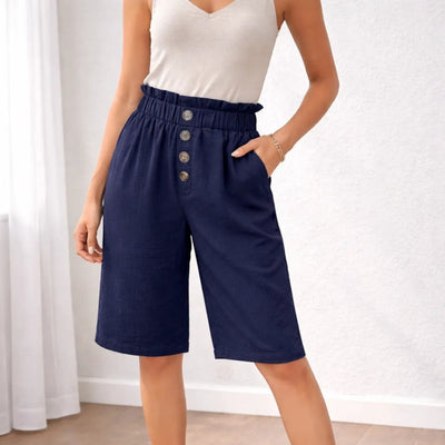 Bermuda Shorts met paperbag taille