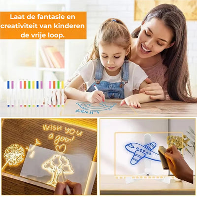 Teken Tablet - LED Tekenbord Met Lichtgevende Stiften
