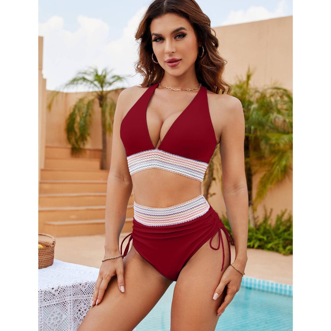 Bikini - Magasított derekú, alakformáló bikini szett - Velessa