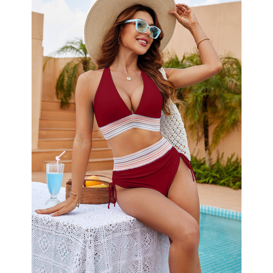Bikini - Magasított derekú, alakformáló bikini szett - Velessa