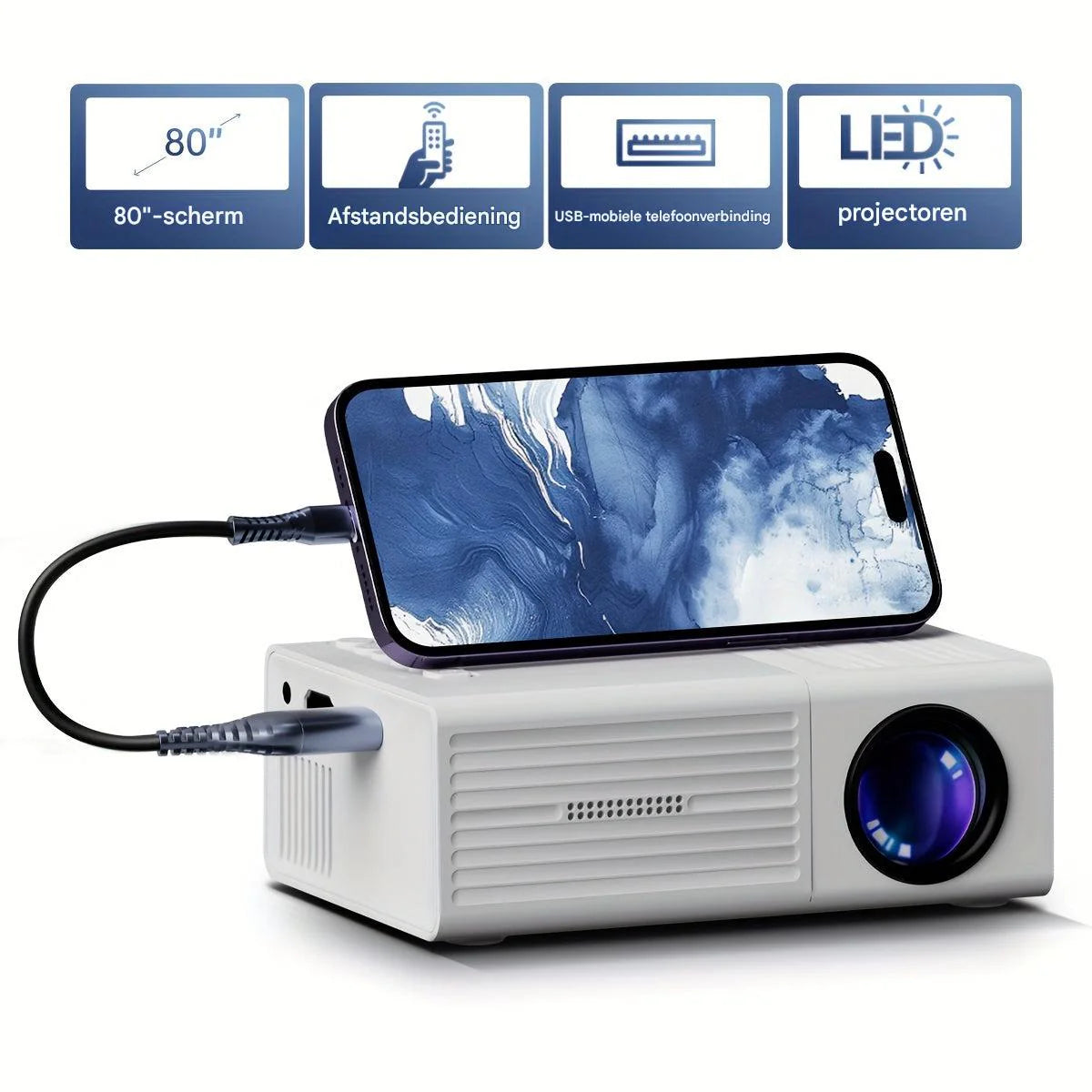 Mini Projector - Draagbare HD Bioscoop Beamer - Nexavio
