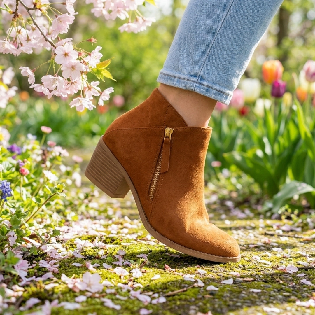 Orthopedische Enkellaarsjes - Elegant Comfort met Blokhak - Aurelia