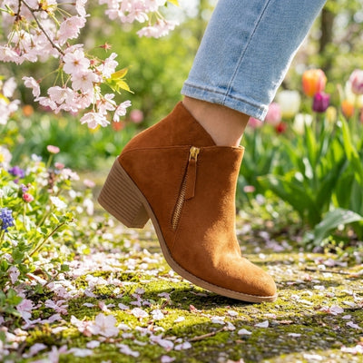 Orthopedische Enkellaarsjes - Elegant Comfort met Blokhak - Aurelia