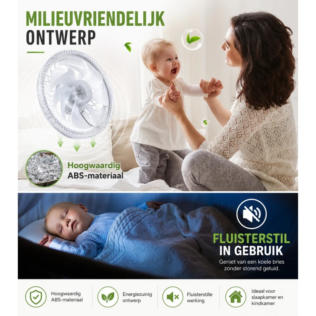 Smart Fan - Dimbare Plafondventilator met LED Lamp