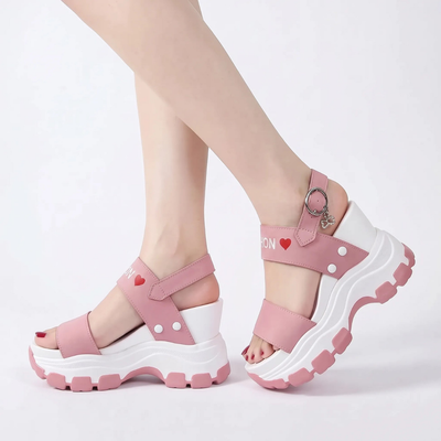 Chunky Sandalen Met Sleehak