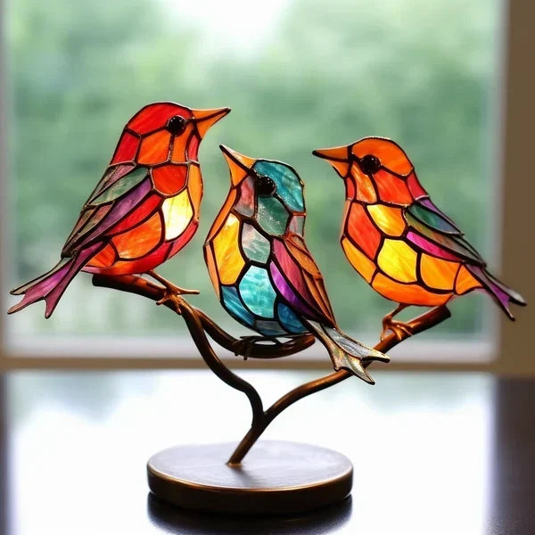 Figurines d'Oiseaux - Décoration d'Oiseaux Colorée de Luxe - Aviloura