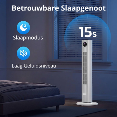 Draagbare airconditioner - krachtige torenventilator voor slaapkamer en woonkamer