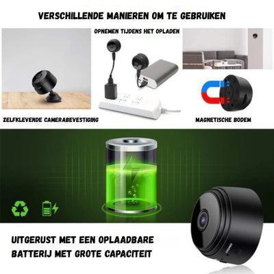 1080p WiFi Mini Camera - Slimme Draadloze Beveiligingscamera - HomeGuard