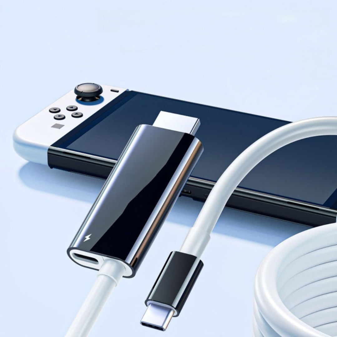USB-C Naar HDMI Kabel - 2M Met PD Snelladen voor Switch, Tablet, Telefoon en Laptop