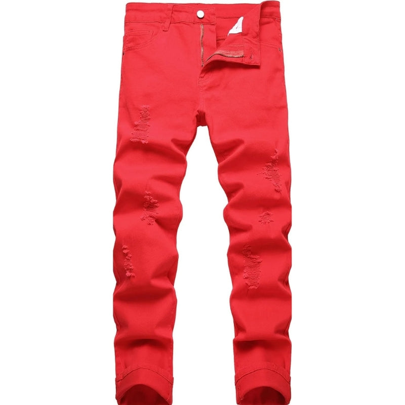 Ripped Slim Fit Jeans - Moderne Gescheurde Heren Jeans - Mick