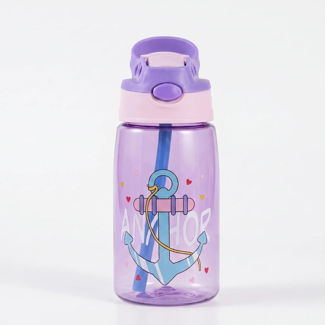 Waterfles Voor Kinderen met Rietje en Drukknop