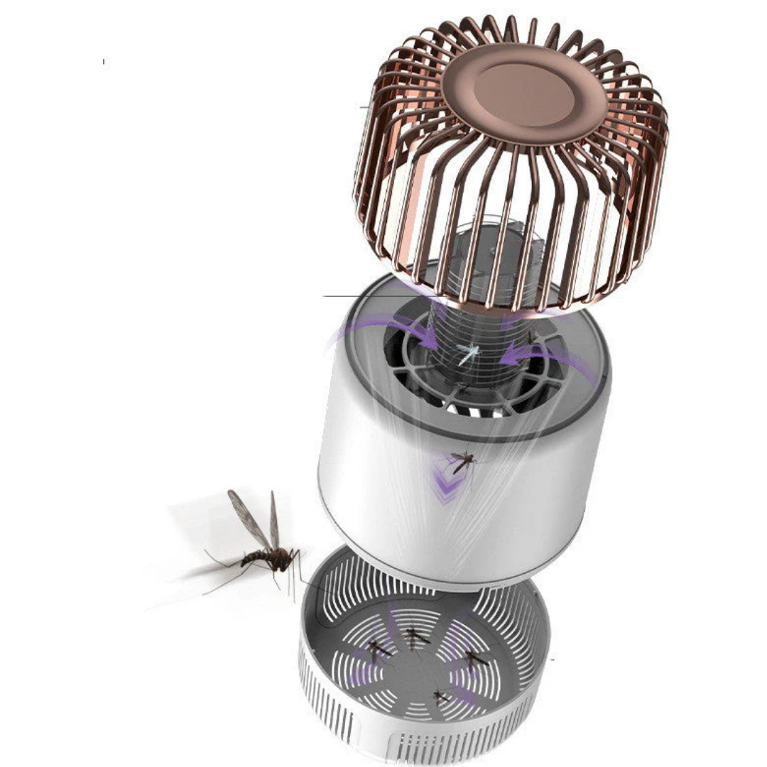Muggenlamp - elektrisch met LED licht en zuigventilator