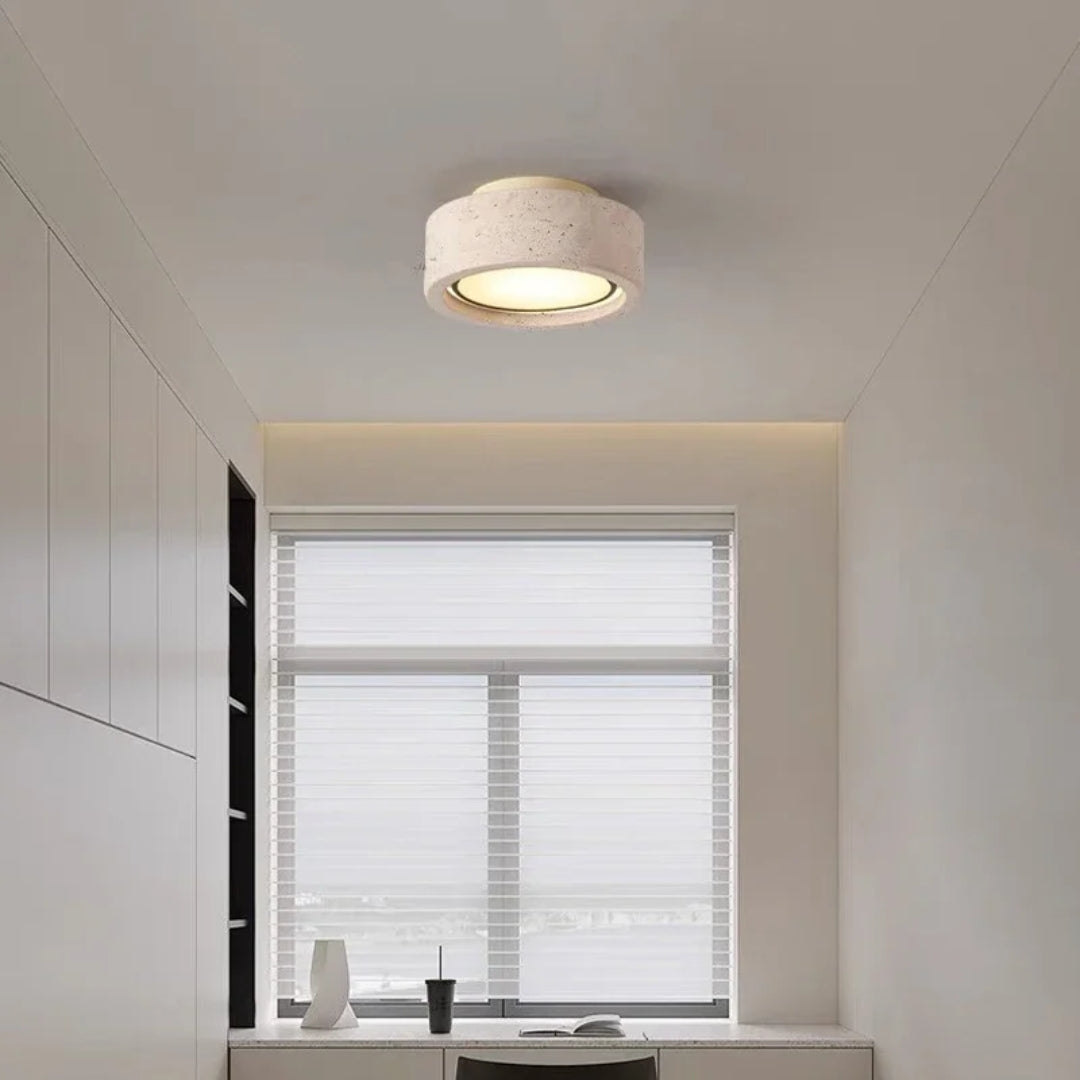 Wabi Sabi Plafondlamp - Natuurlijke Travertin Sfeerverlichting