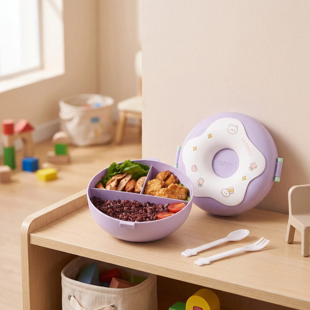 Lunch Box - Donutontwerp met 3 Vakken