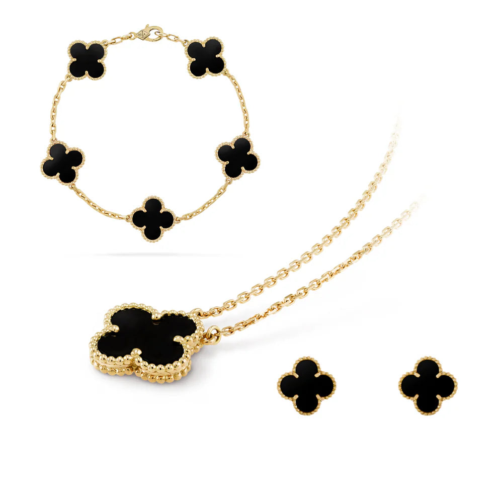 NoirClee - Sierraden Set - Elegante klaver sieradenset met luxe uitstraling