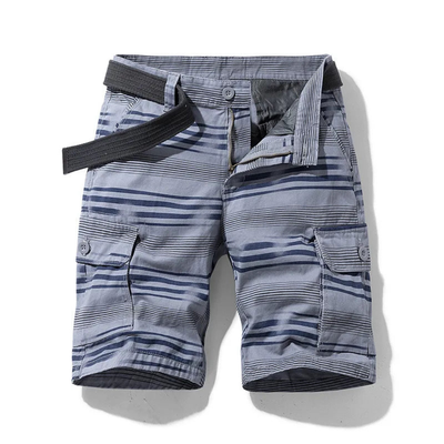 Cargo Shorts - Lichtgewicht Gestreept Design met Meerdere Zakken - AeroTrail